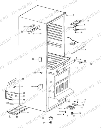 Взрыв-схема холодильника Electrolux ER2658B - Схема узла Cabinet + furniture (extra)